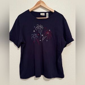 Navy T-Shirt with Firework Design